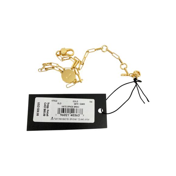 KATE SPADE New York Initial Chain Bracelet in Gold J - Picture 6 of 7
